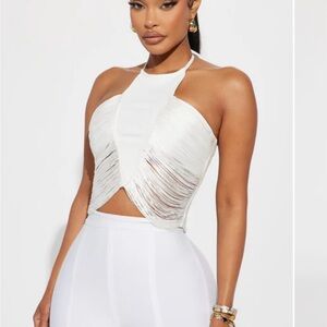 Fashion Nova White Crop Top Essential nwt